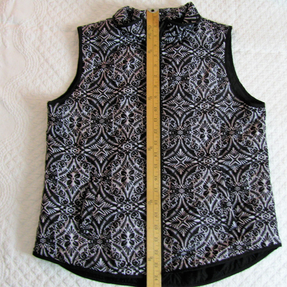 Quilted Vest by Onque Casual  Sz M Black and White - Picture 5 of 8